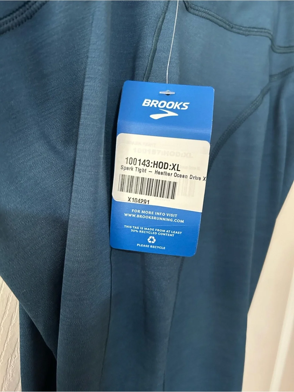 NWT Brooks XL Teal Performance Running Tights - Picture 4 of 9